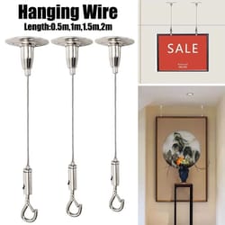 adjustable stainless steel suspension wire rope lanyard kit 1.6–6.6ft retractable locking cable