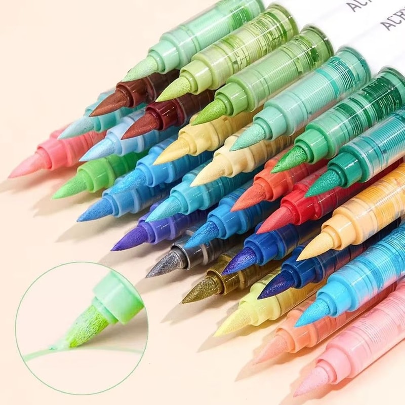 Acrylic Liquid Marker Pens Set 9 Colors For Drawing Painting Graffiti Art 0