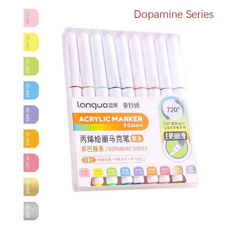 Acrylic Liquid Marker Pens Set 9 Colors For Drawing Painting Graffiti Art 10