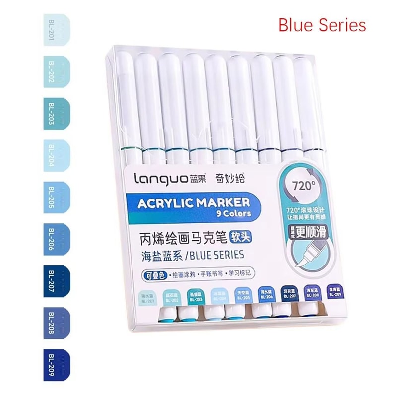 Acrylic Liquid Marker Pens Set 9 Colors For Drawing Painting Graffiti Art 13