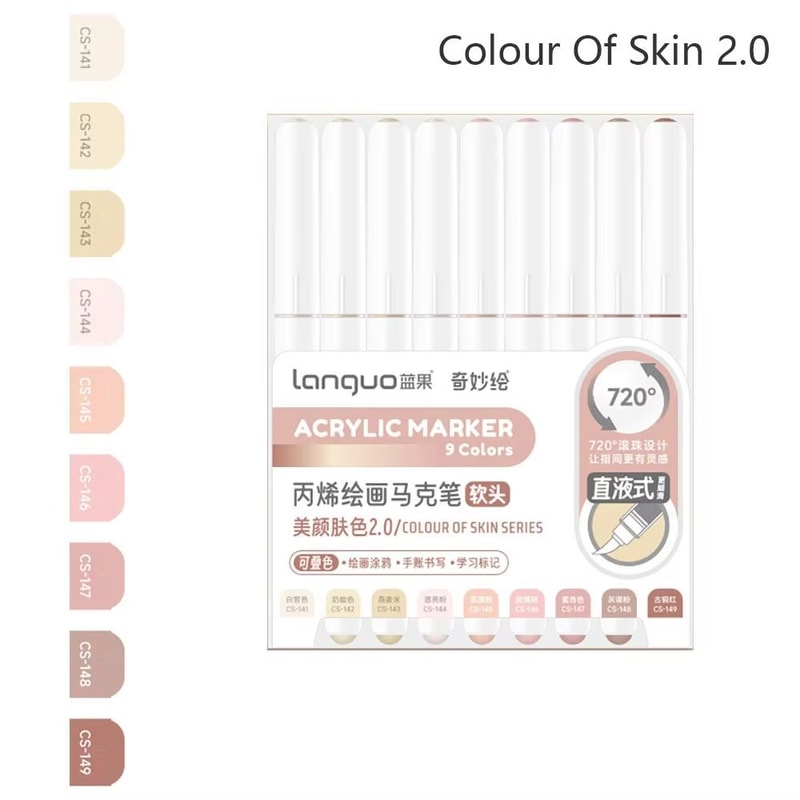 Acrylic Liquid Marker Pens Set 9 Colors For Drawing Painting Graffiti Art 15