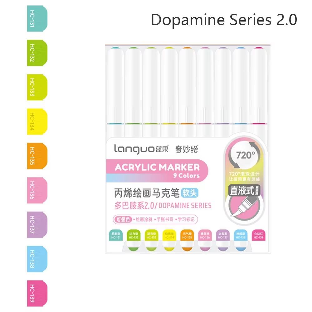 Acrylic Liquid Marker Pens Set 9 Colors For Drawing Painting Graffiti Art 16