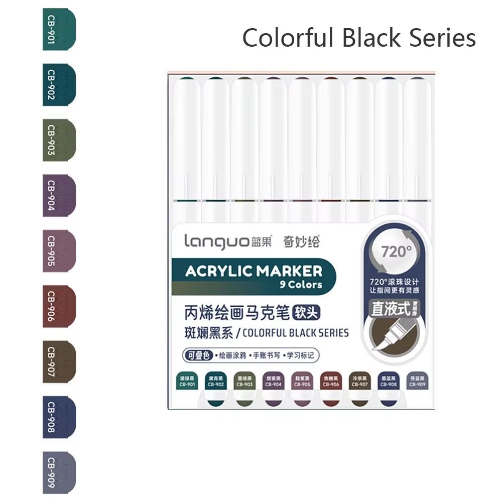 Acrylic Liquid Marker Pens Set 9 Colors For Drawing Painting Graffiti Art 18