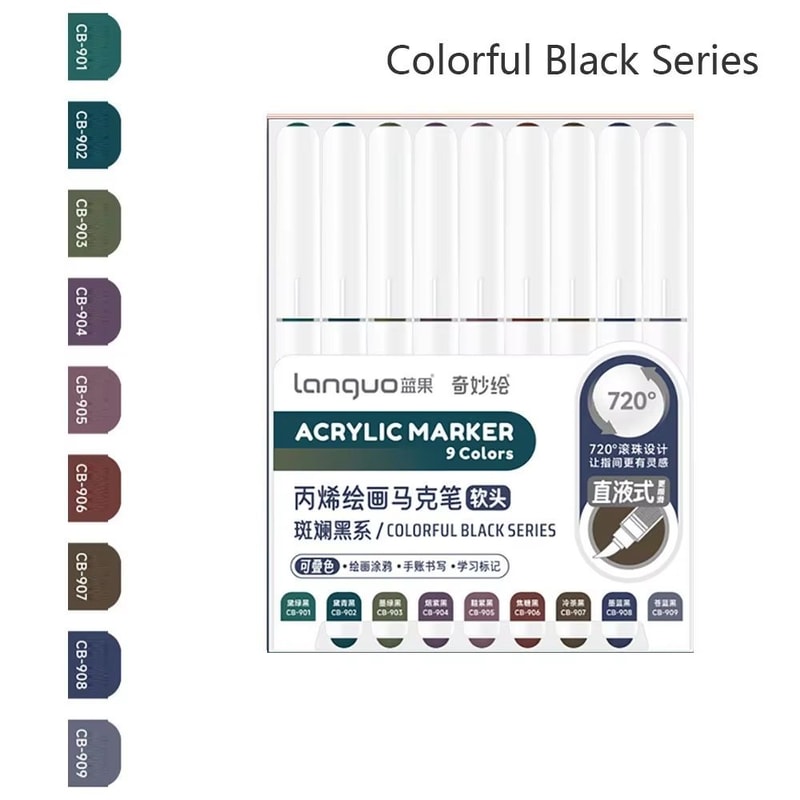 Acrylic Liquid Marker Pens Set 9 Colors For Drawing Painting Graffiti Art 18