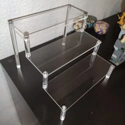 acrylic display stand 1–5 tier transparent rack for cupcakes, perfume, dolls & collectibles