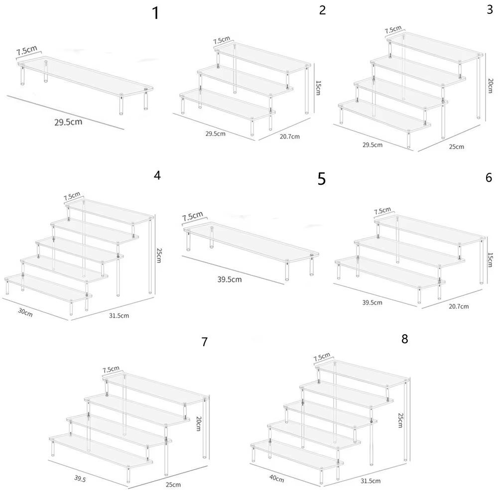 Acrylic Display Stand 15 Tier Transparent Rack For Cupcakes Perfume Dolls Collectibles 5