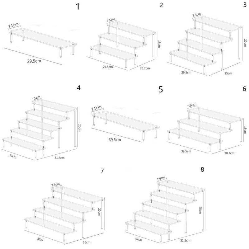 Acrylic Display Stand 15 Tier Transparent Rack For Cupcakes Perfume Dolls Collectibles 5