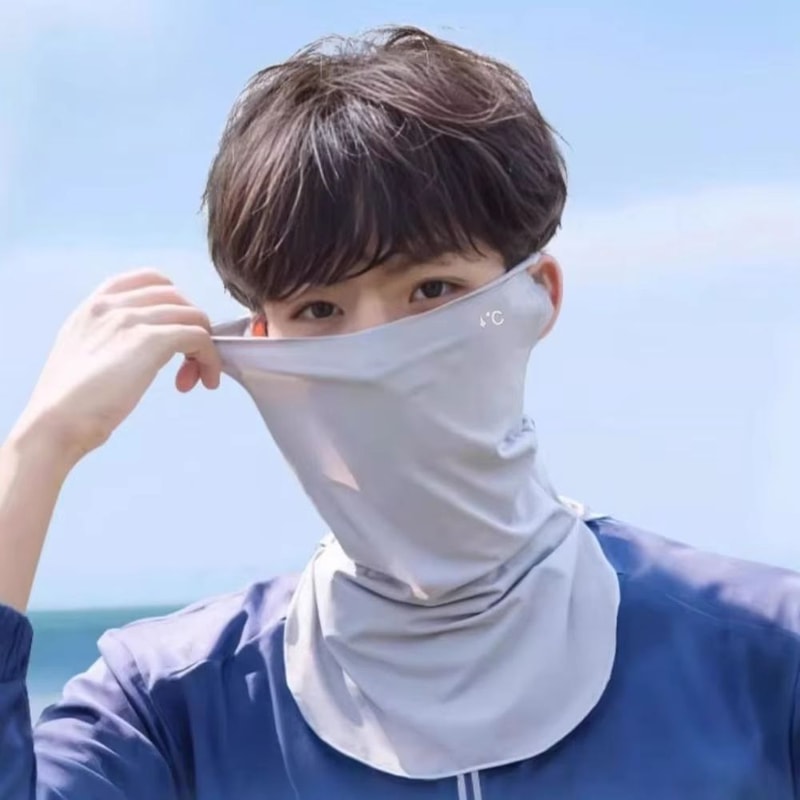 Breathable Ice Silk Sun Protection Face Mask Neck Scarf For Outdoor Riding 2