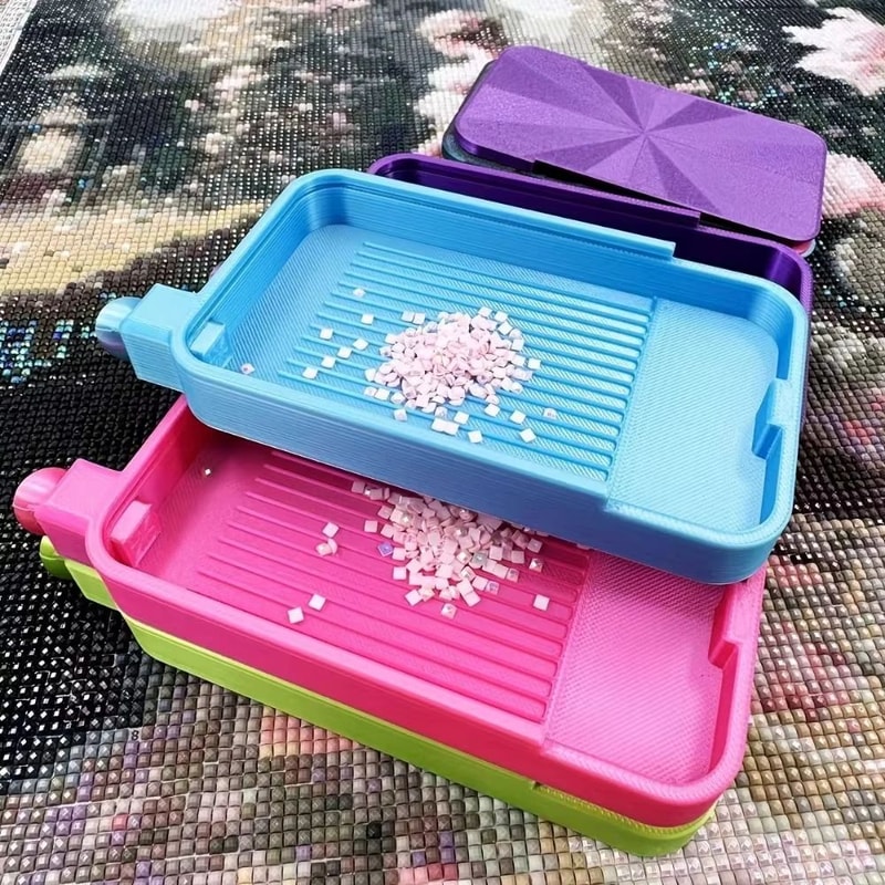 3D Diamond Painting Drill Tray With Lid Bead Sorting Tool For 5D DIY Crafts 1