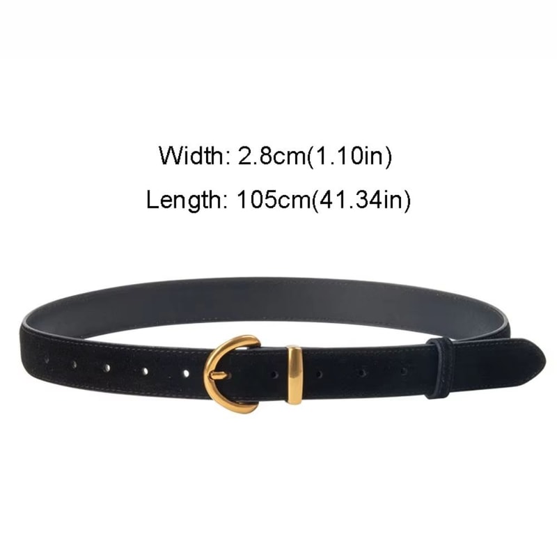 Genuine Leather Suede Womens Belt With Alloy Pin Buckle Retro Luxury Design 5