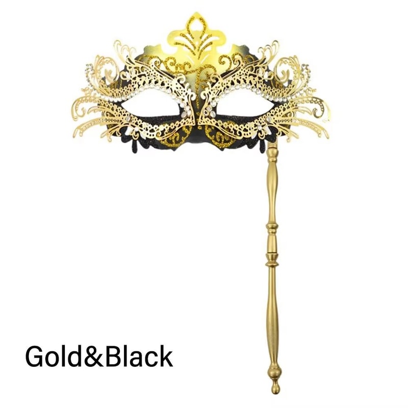 Handheld Venetian Masquerade Mask Elegant Party Costume Accessory 9