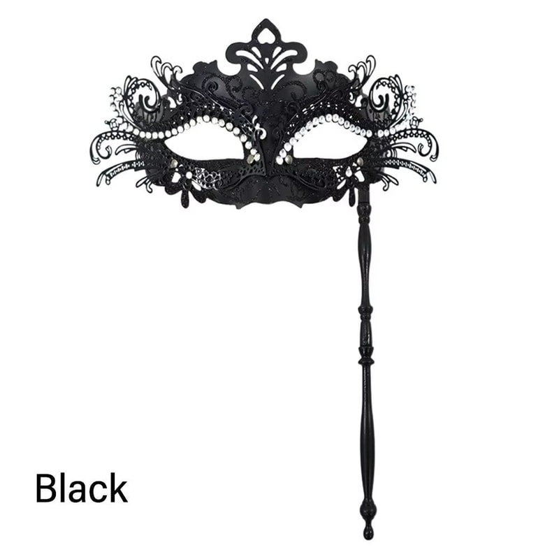Handheld Venetian Masquerade Mask Elegant Party Costume Accessory 7