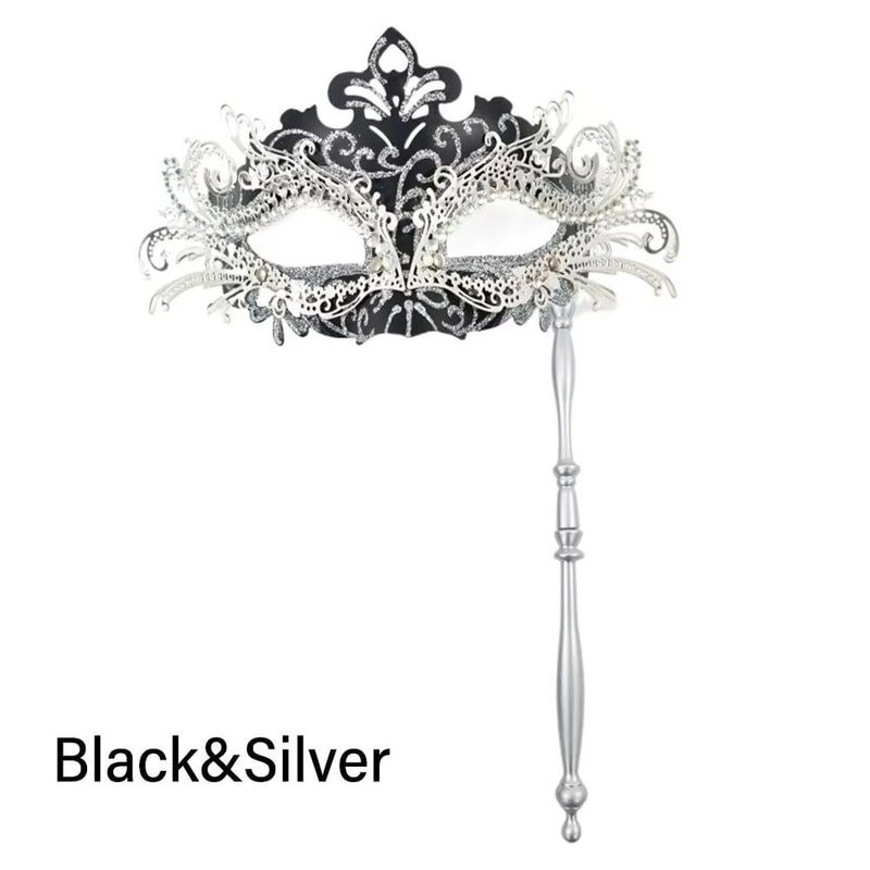 Handheld Venetian Masquerade Mask Elegant Party Costume Accessory 8