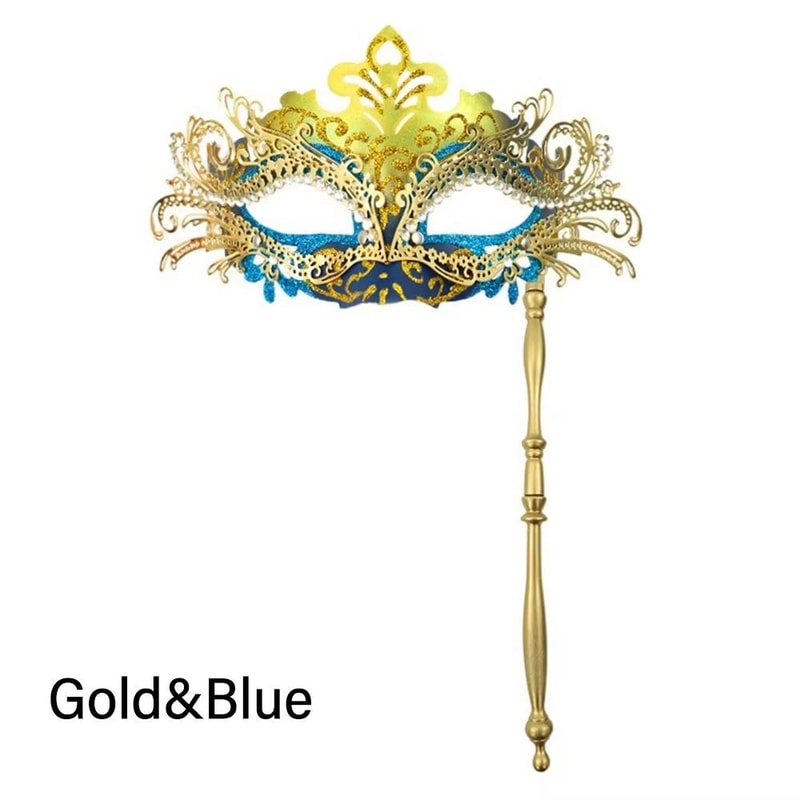 Handheld Venetian Masquerade Mask Elegant Party Costume Accessory 11