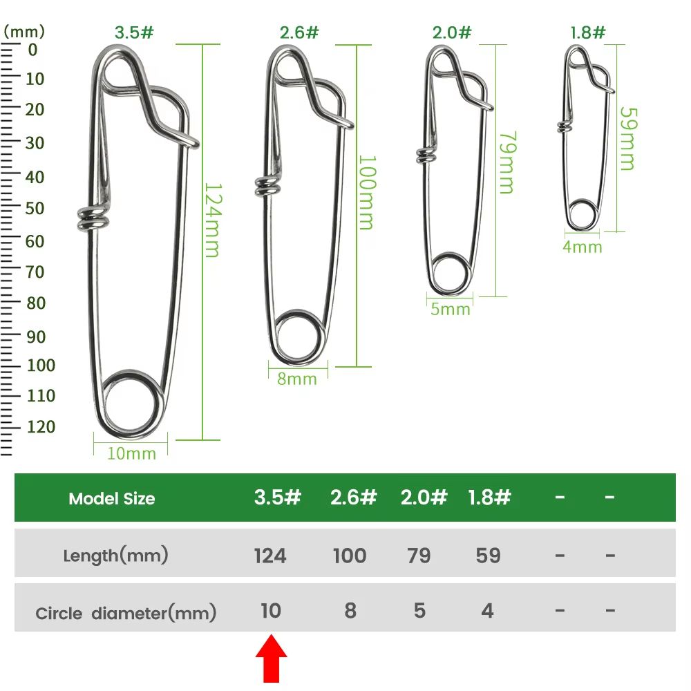 Stainless Steel Fishing Snap And Swivel Quick Pin Connector Set 9