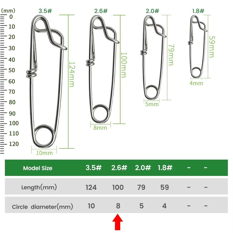 Stainless Steel Fishing Snap And Swivel Quick Pin Connector Set 6