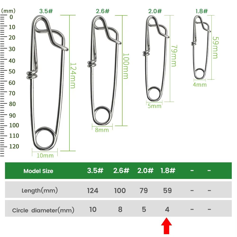 Stainless Steel Fishing Snap And Swivel Quick Pin Connector Set 7