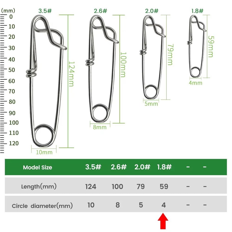 Stainless Steel Fishing Snap And Swivel Quick Pin Connector Set 7