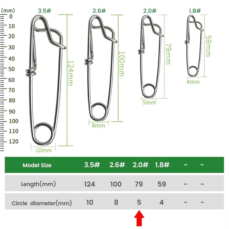 Stainless Steel Fishing Snap And Swivel Quick Pin Connector Set 8