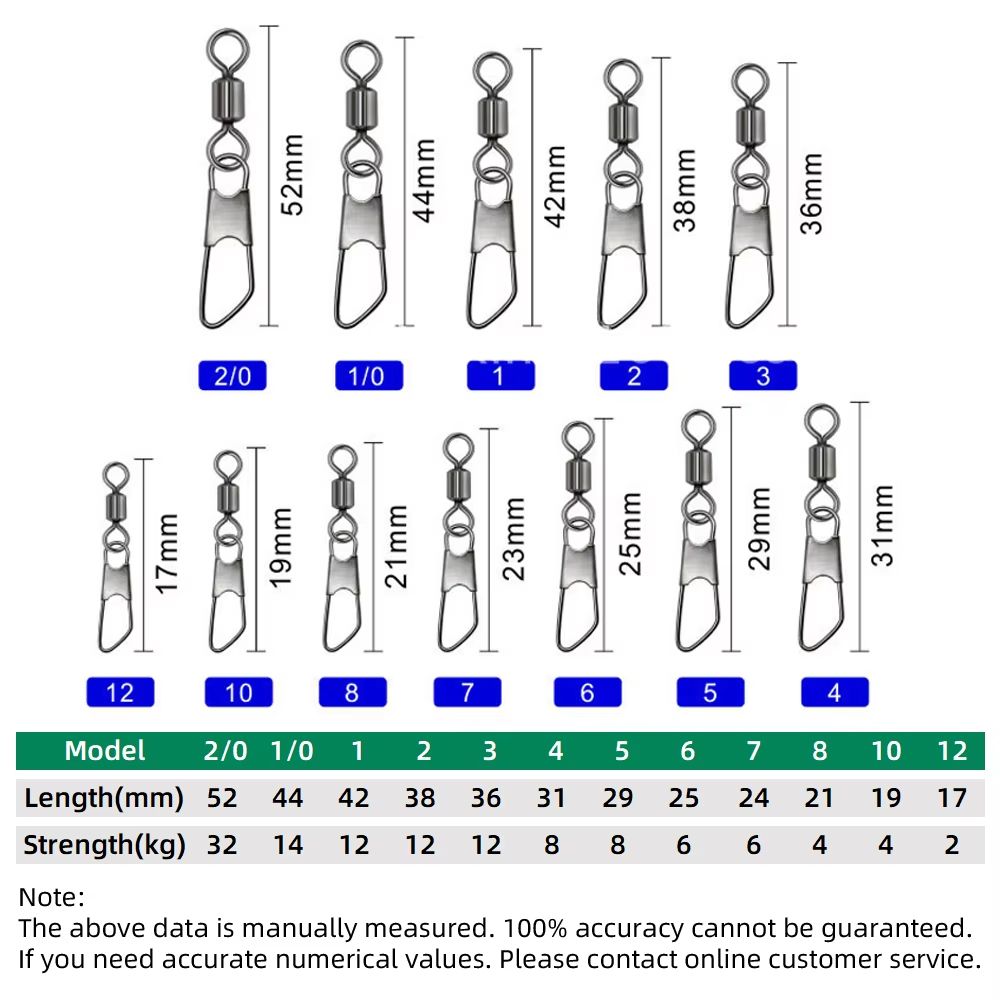 Premium 100Piece Stainless Steel AType Pin Fishing Swivel Connectors Set 1