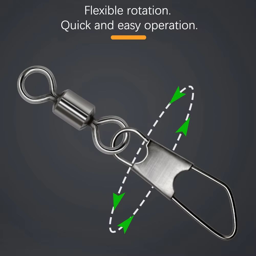 Premium 100Piece Stainless Steel AType Pin Fishing Swivel Connectors Set 3