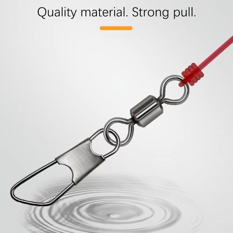 Premium 100Piece Stainless Steel AType Pin Fishing Swivel Connectors Set 4