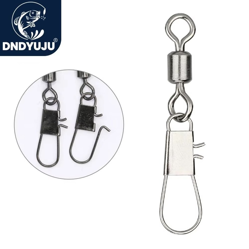 Stainless Steel Fishing Rolling Swivels With Interlock Snap 50Pack 0