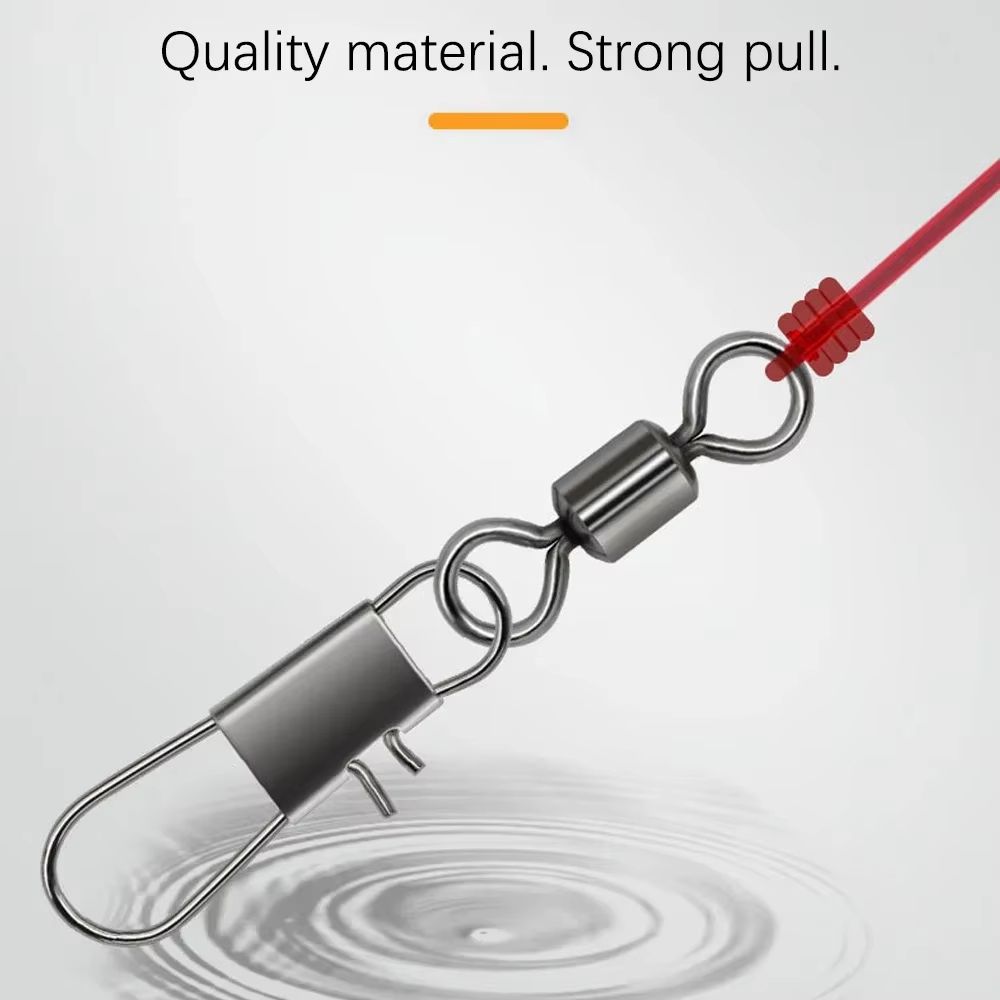Stainless Steel Fishing Rolling Swivels With Interlock Snap 50Pack 4
