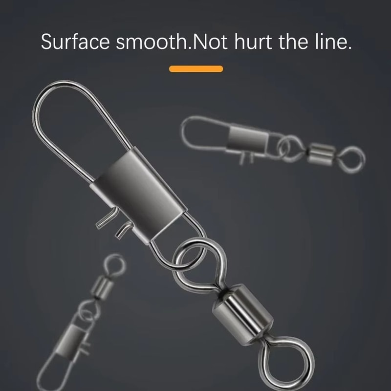 Stainless Steel Fishing Rolling Swivels With Interlock Snap 50Pack 5