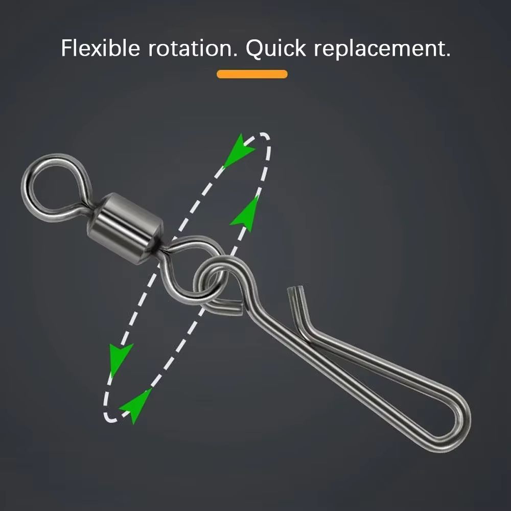 Saltwater Fishing Rolling Swivels With Barrel Snap Connectors 1050pcs 4