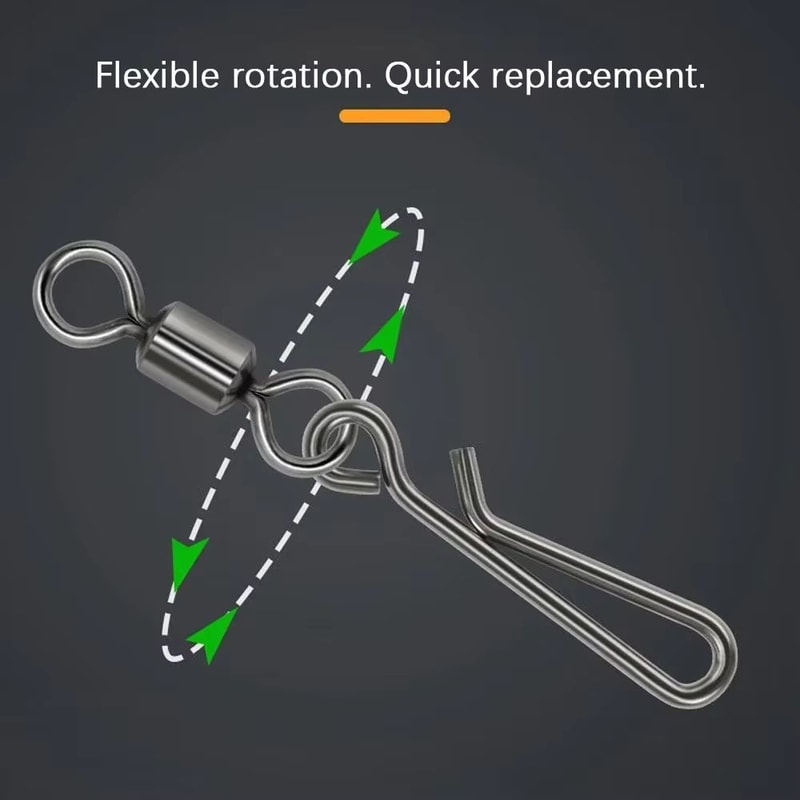 Saltwater Fishing Rolling Swivels With Barrel Snap Connectors 1050pcs 4