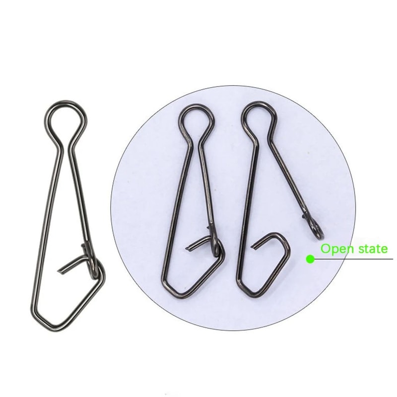 50Piece Stainless Steel Fast Lock Fishing Snap Swivel Connector Set 2