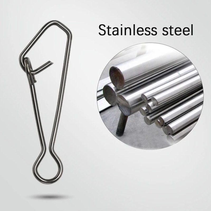 50Piece Stainless Steel Fast Lock Fishing Snap Swivel Connector Set 3