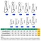 50Piece Stainless Steel Fast Lock Fishing Snap Swivel Connector Set 7