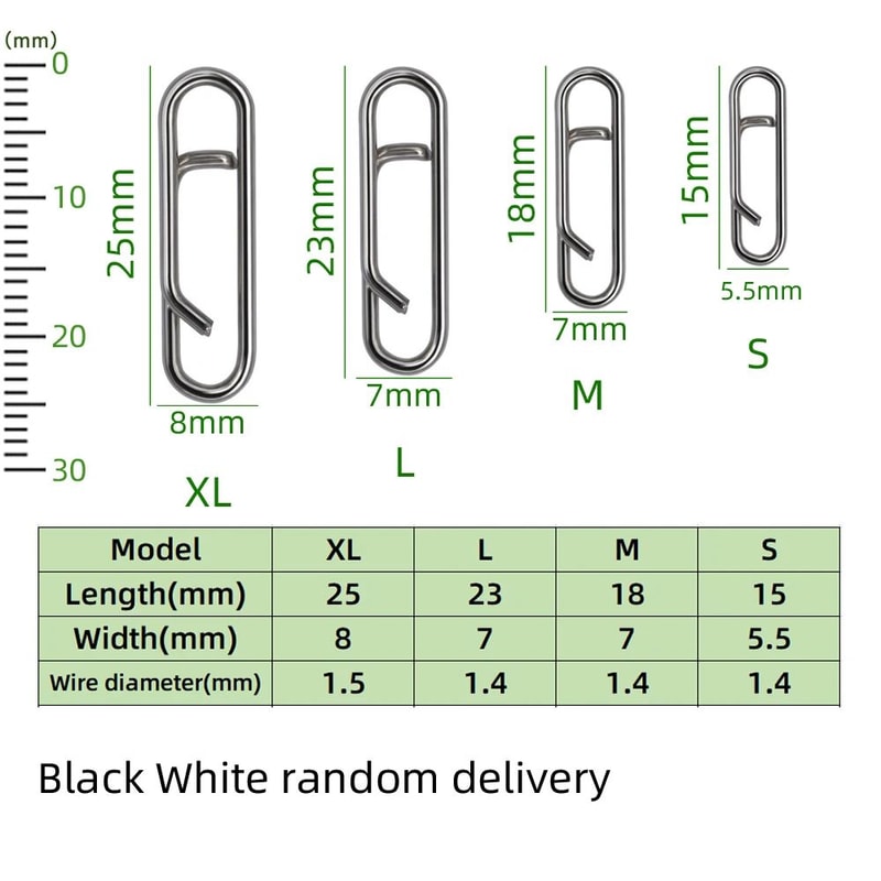 30Piece Stainless Steel Fishing Interlock Snap Barrel Swivel Connector Set 1