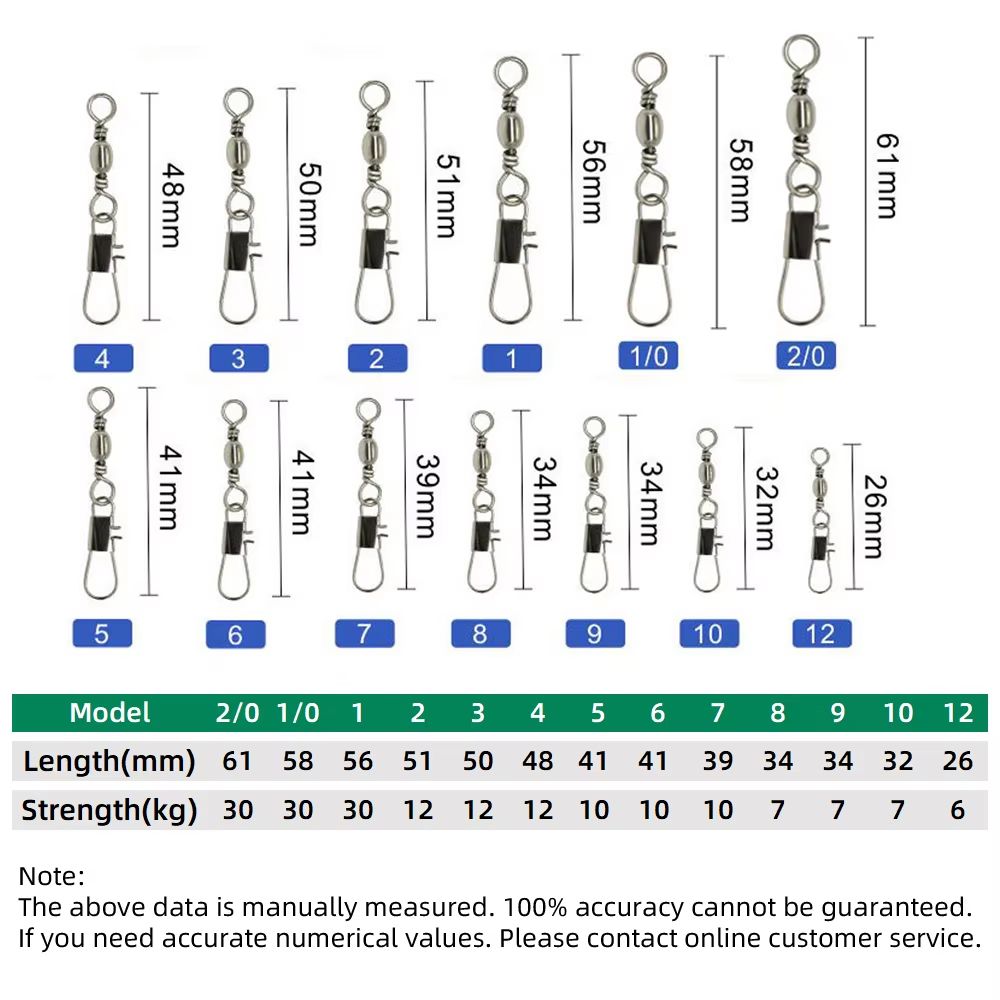 Carbon Steel Pike Fishing Barrel Bearing Rolling Swivel And Pin Connector Set 20100pcs 1