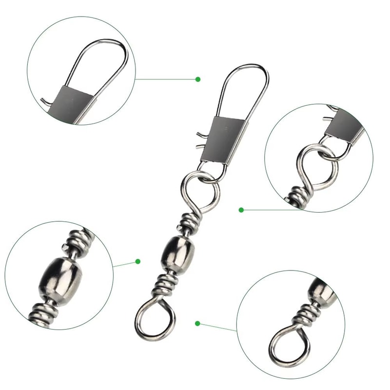 Carbon Steel Pike Fishing Barrel Bearing Rolling Swivel And Pin Connector Set 20100pcs 2