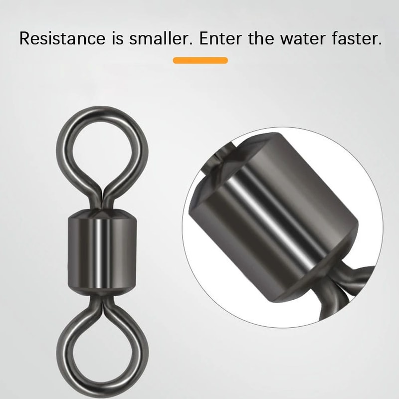 100Piece Stainless Steel Rolling Fishing Swivels And Ring Connectors Set 2