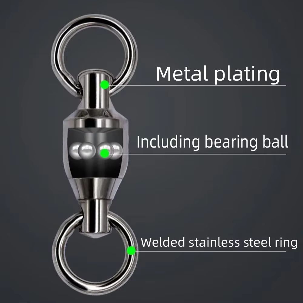 20Piece Ball Bearing Fishing Swivels With Interlock Snap Pin Stainless Steel 3