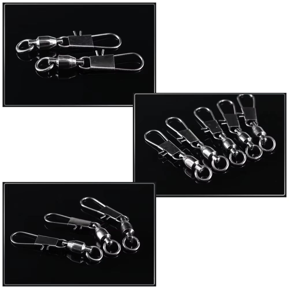 20Piece Ball Bearing Fishing Swivels With Interlock Snap Pin Stainless Steel 5