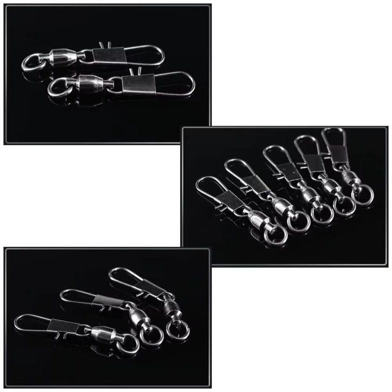 20Piece Ball Bearing Fishing Swivels With Interlock Snap Pin Stainless Steel 5