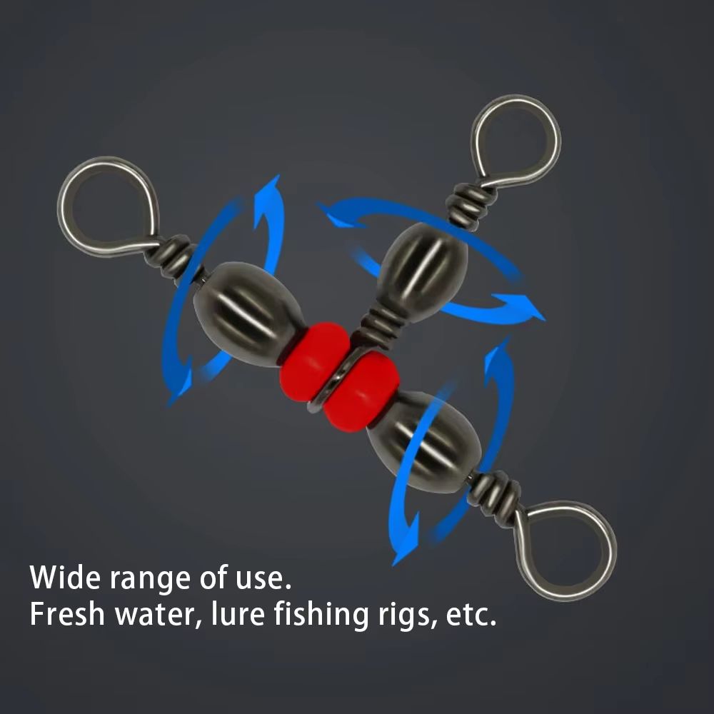 20Piece ThreeWay Barrel Swivel Snap Connector Set With Beads For Fishing 2