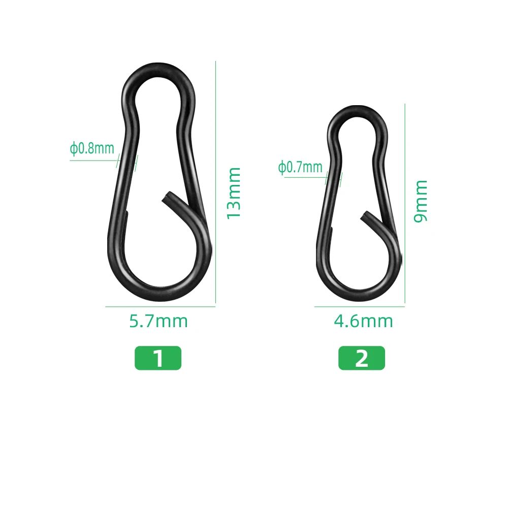 Quick Change Duo Lock Snap Swivel Clips 40Piece Stainless Steel Fishing Accessory Set 1