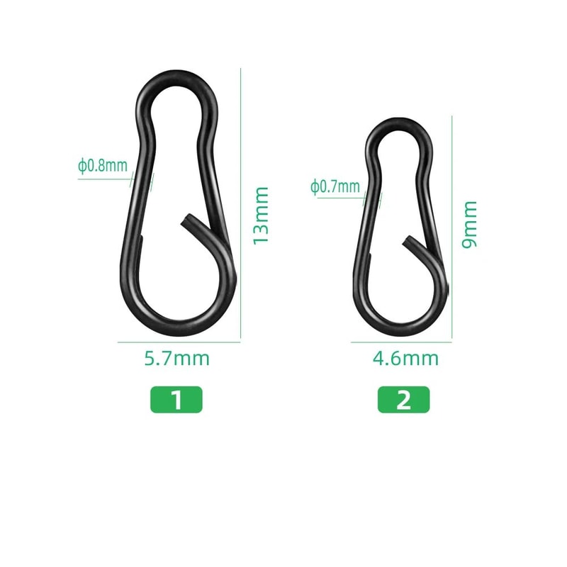 Quick Change Duo Lock Snap Swivel Clips 40Piece Stainless Steel Fishing Accessory Set 1