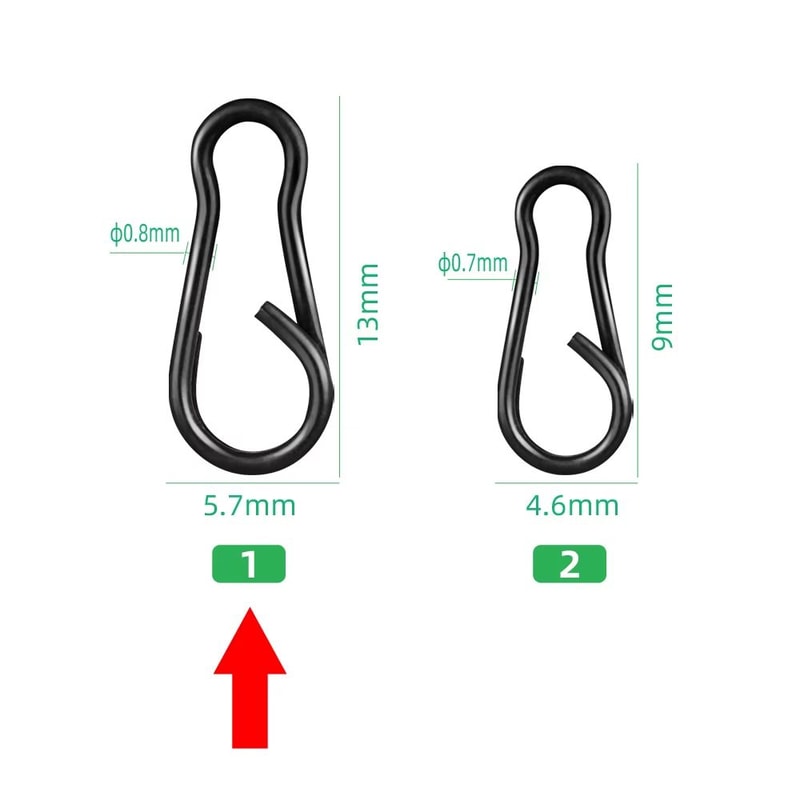 Quick Change Duo Lock Snap Swivel Clips 40Piece Stainless Steel Fishing Accessory Set 7