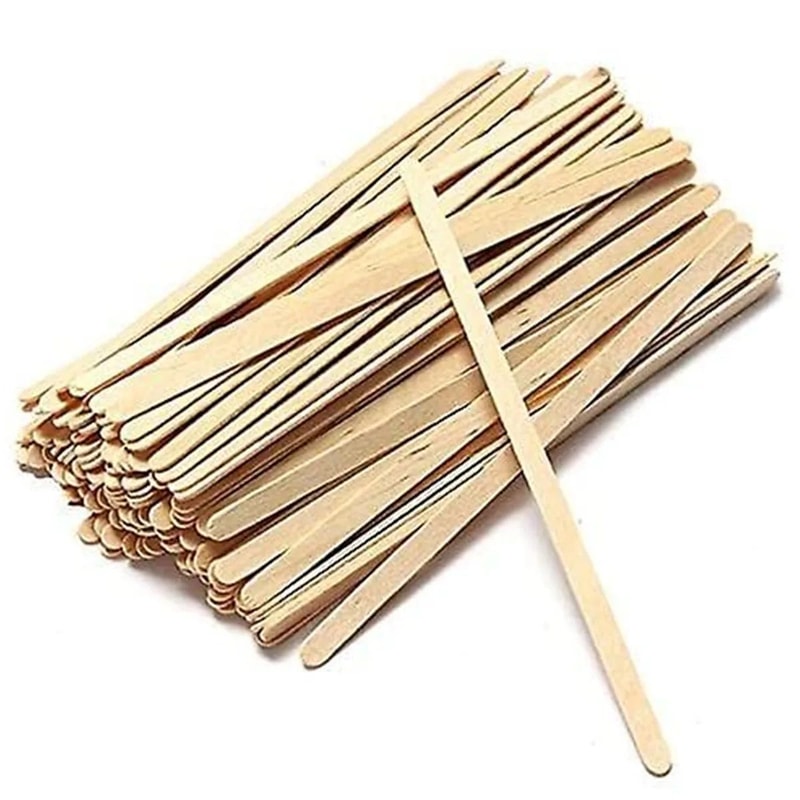 100Piece Wooden Coffee Stir Sticks Disposable Beverage Stirrers 0