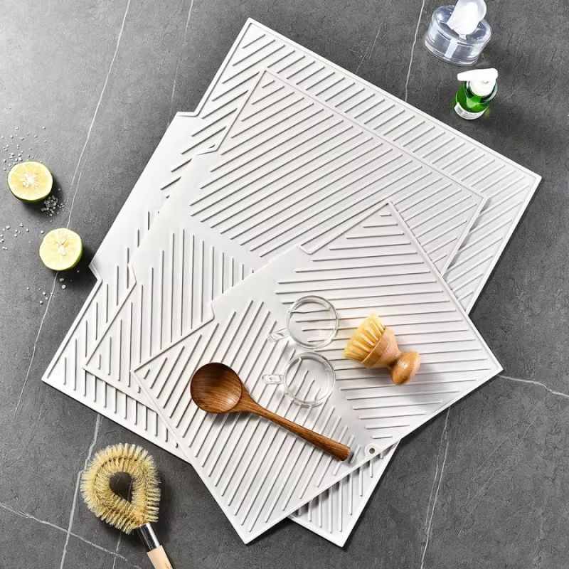 Silicone Draining And Heat Insulation Mat For Kitchen And Bathroom 0