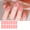 16Piece Solid Color Nail Stickers Pink Nude Disposable Nail Polish Film 2