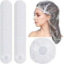 extra large thick disposable shower caps 50-pack for travel & spa use