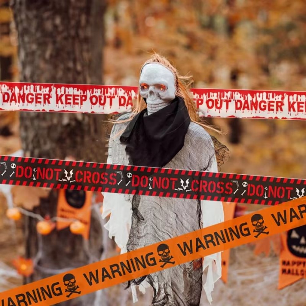 Halloween Warning Tape Decoration Strip For Haunted Houses Parties 0